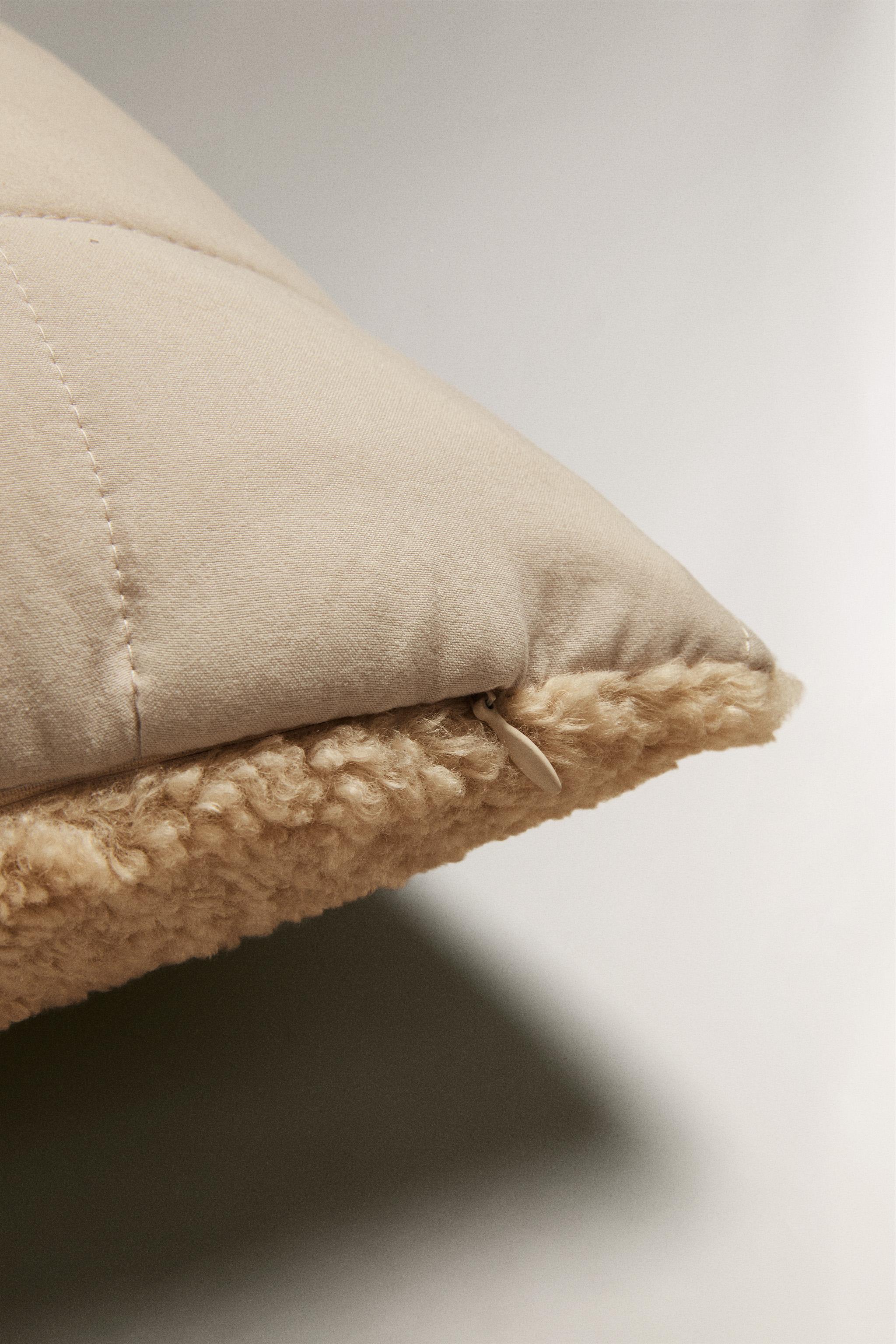 REVERSIBLE FAUX SHEARLING PILLOW SHAM FOR QUILT
